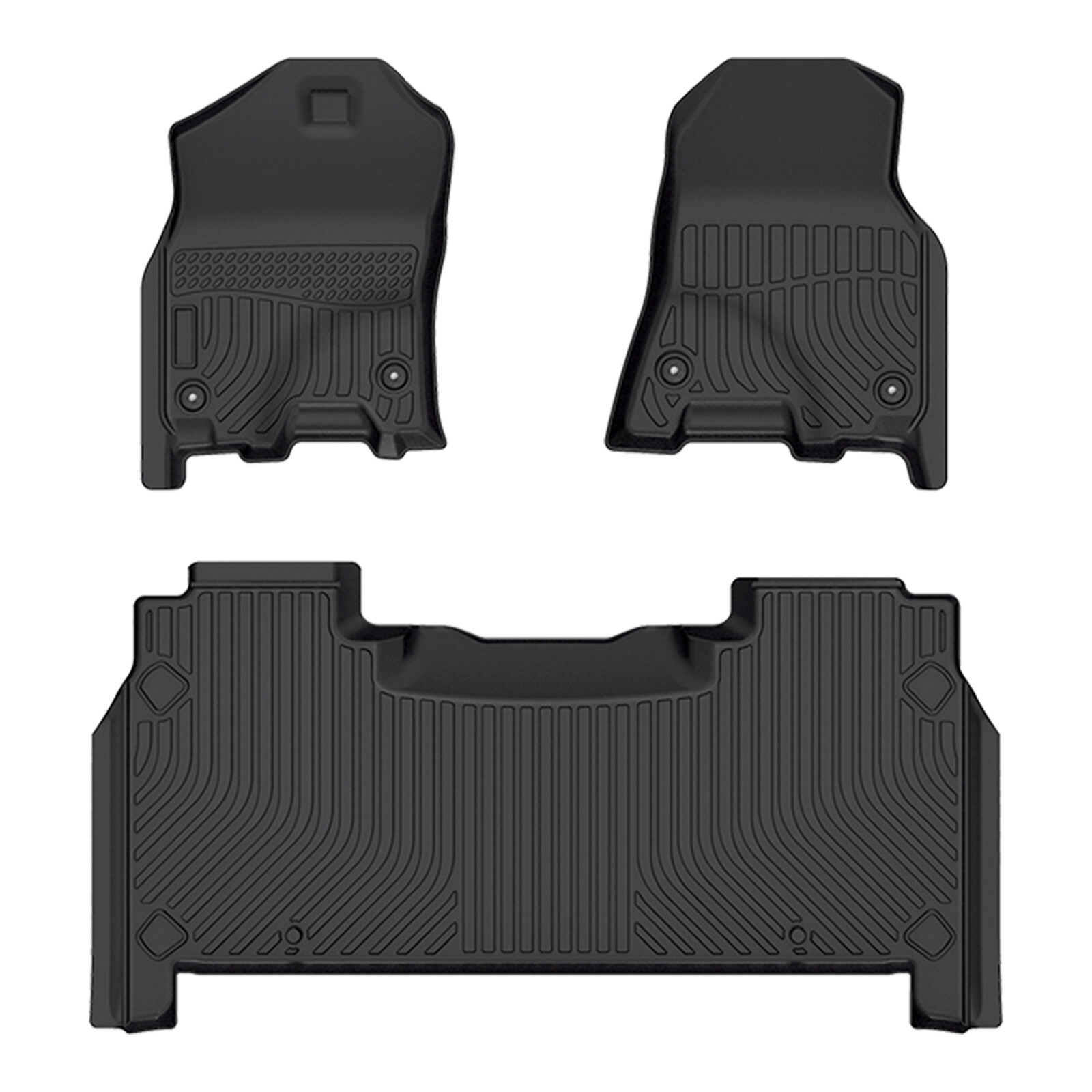 3D All-Weather Floor Mats for 2019-2024 Dodge Ram 1500 Crew Cab 3-Piece Set