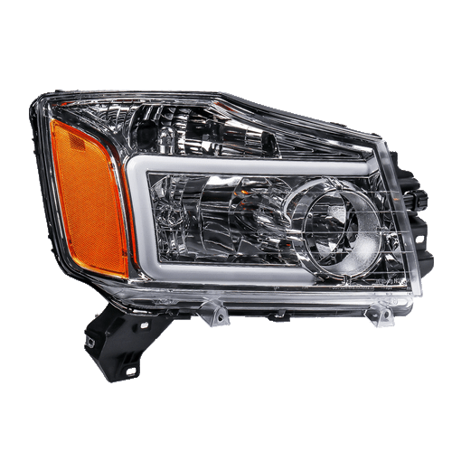 Faro LED cromado con tira de faro LED para Nissan Titan 2004-2012 - Imagen 3 de 12