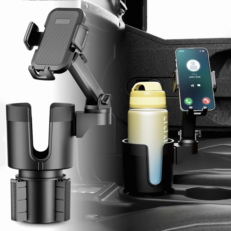 Car Cup Holder Phone Mount Universal Auto Cell Phone Stand with Drink Expand USA - Image 3 of 4