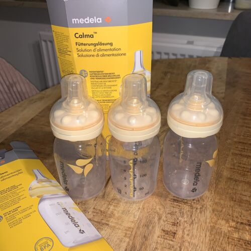 3 x Medela Calma Flasche Babyflasche Muttermilchsauger 150 ml Pumpset BPA Frei