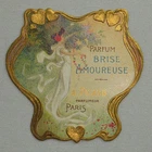 OLD LABEL GOLDEN WAFFLE LOVE BREEZE PERFUME LABEL IN PICARD PARIS