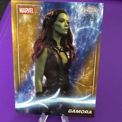 2025 Topps Chrome Marvel Studios Gamora #48 True Gold Refractor 37/50