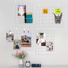 4pack Wire Wall Grid Panel  Photo Grid Wall Decor  Metal Grid Board For Hangin