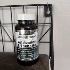 Amazing Formulas 10MG Melatonin Plus L-Theanine, 120 Tablets Sealed Exp 03/2027