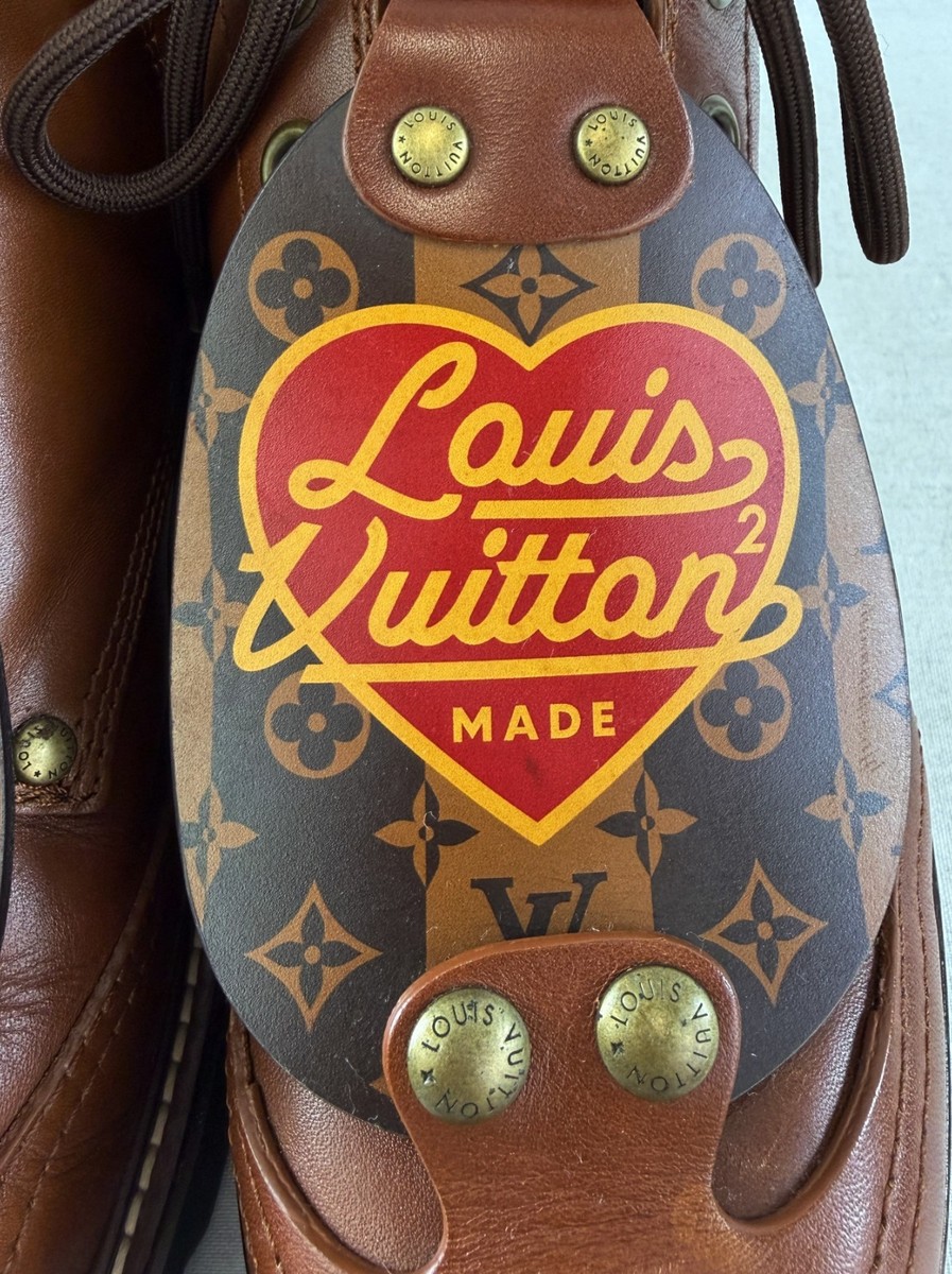 NWB LOUIS VUITTON Oberkampf Ankle Boot Nigo Heart Lace Up 7.5