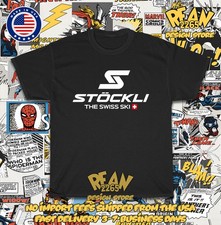Nuova T-Shirt Stockli The Swiss Ski Logo T-Shirt Maglietta Americana