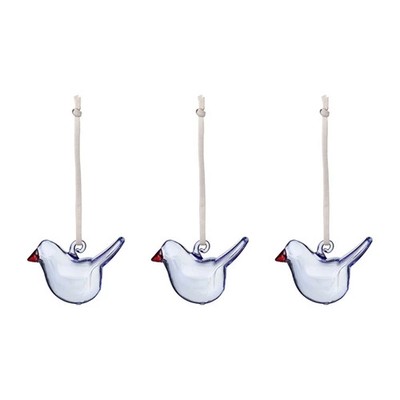 Iittala Mini Glass Birds Blau - 3er Set,  Glas mundgeblasen, 1086375