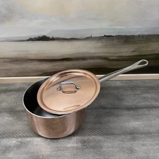 Mauviel Tri-Ply M'3S Copper Sauce pan With Lid 1 3/4-qt. Scuffed Tarnished Read