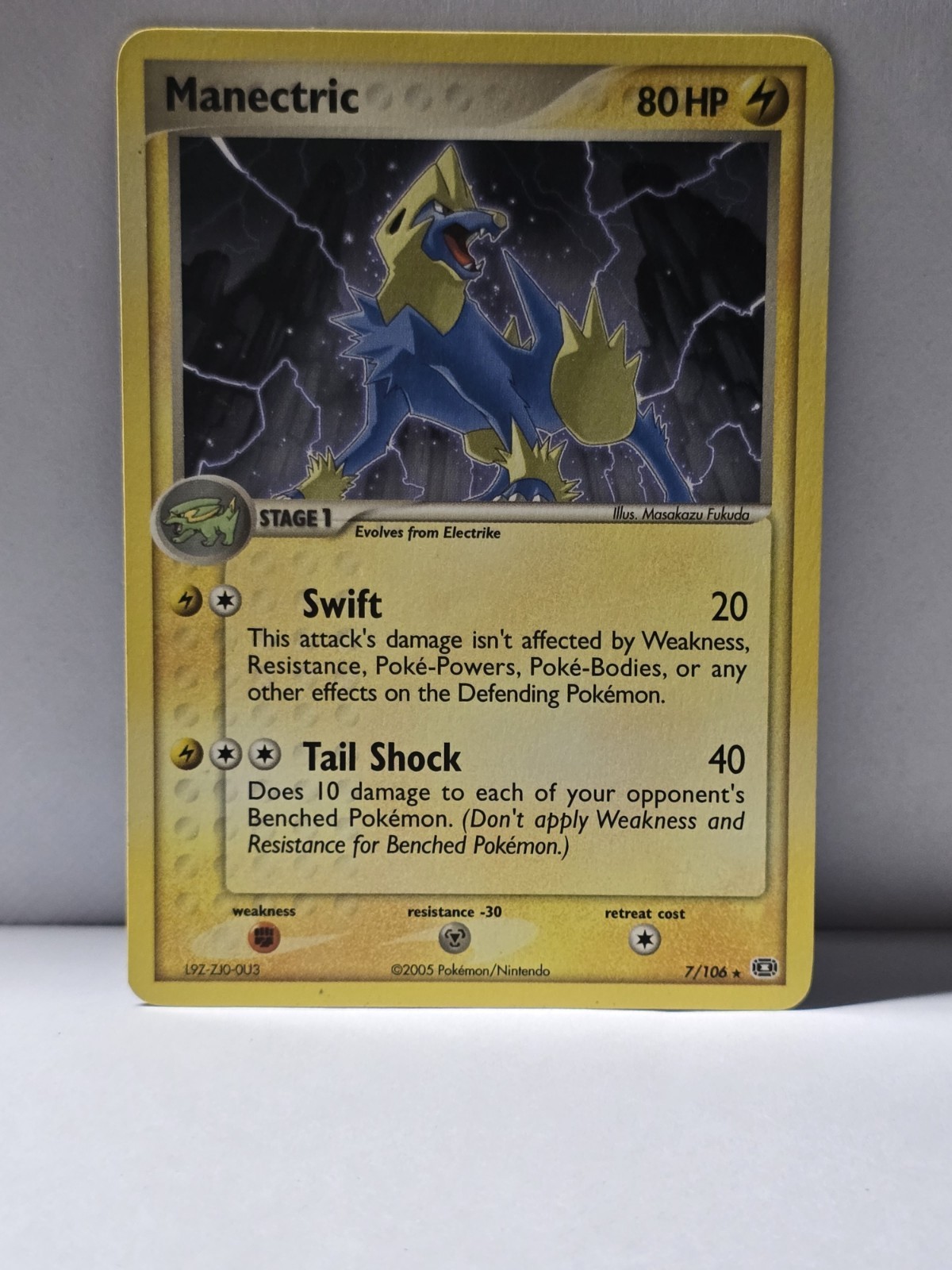 2005 Pokemon, EX Emerald Deck Exc., #7/106 Manectric, Rare 
