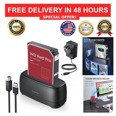 ORICO Hard Drive Docking Station USB 3.0 for 2.5/3.5 Inch HDD SSD up to 22TB
