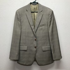 Ralph Lauren Lt Gray Glen Plaid 40S 100 Wool Blazer Sport Coat Jacket 2 Button