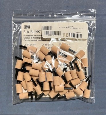 3M E-A-RLINK Foam Eartips 420-2006 E-A-RTONE Size 3B Small Beige, NEW Pack of 50