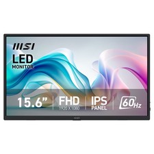MSI Pro MP165 E6 15.6" FHD Portable Monitor 60Hz USB-C 1W Speakers Tripod Socket