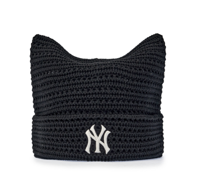 MLB Korea Summer Crochet Meow Cat Beanie Hat NY Yankness Casual