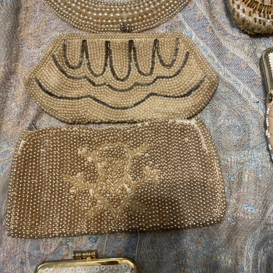 Vintage Beaded Clutch Handbag Evening Purse Lot Japan Kisslock La Regale - Image 4 of 4