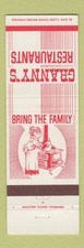 Cubierta de libro de cerillas - Granny's Restaurants Angleton Bay City Livingston TX