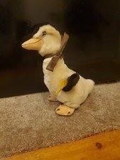 Steiff Kuschel Goose Duck Plush 1989 ID Button and Tags Squeaker 8in Vtg
