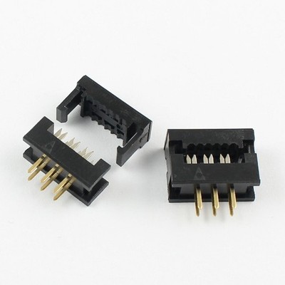 5Pcs 2.54mm Pitch 2x3 Pin 6 Pin Male Header FD IDC Cable Transition Connector #t