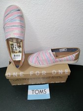 New w/Tags TOMS Avalon Peony Ikat Stripe Slip On's Woman 8.5 10010297