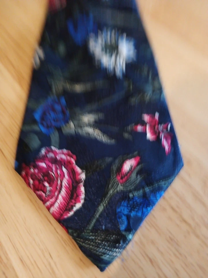 Carlos Tomasini высокого класса цветочный галстук черный назад красный и синий цветы так изящный - Изображение 4 из 4