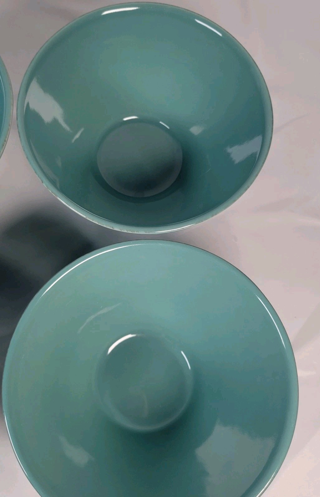 Set of 6 Euro Ceramica Turquoise Green Banded Deep Soup Cereal Bowls  Portugal
