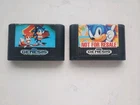 Sonic the Hedgehog 1 & 2 -Sega Genesis 1991 & 1992-Vintage 2 Video Games Set Lot