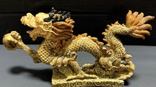 Resin Dragon Figurine Statue 9  Long Feng Shui Mythical Japanese Art Fantasy
