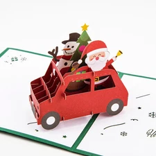 Santa Express - Merry Christmas Pop Up 3D Greeting Card with Envelope