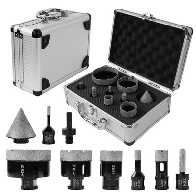 Diamond Tile Drill Bit Set 9 Pieces for Dry Drilling. Insolvenz! RRP 116,36  
