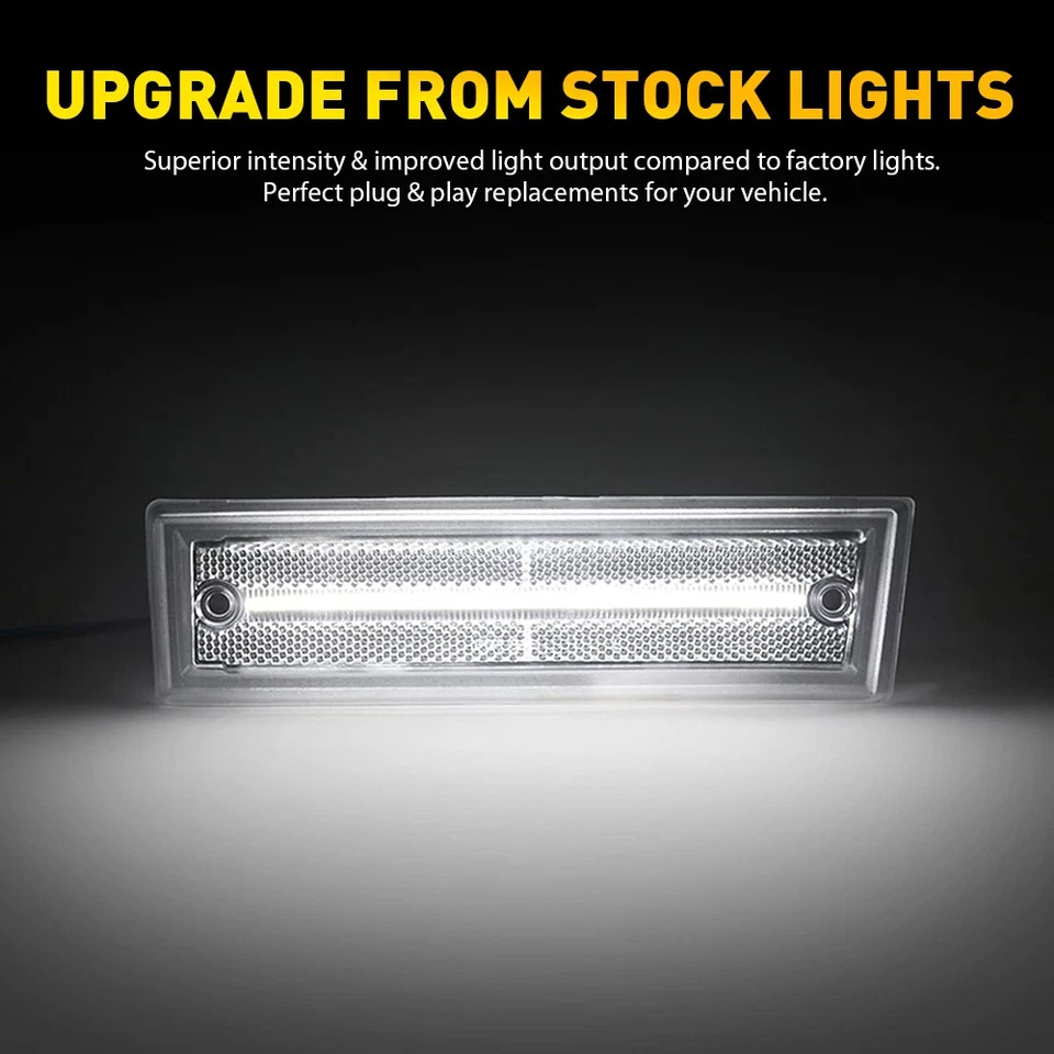 Lente transparente LED blanca con luz de marcado frontal para 81-91 Chevrolet C10 C20 C30 GMC Foto 4 de 4