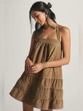 💎 RARE Anthropologie Pilcro Mini Sundress Pockets Adjustable Straps Green Size
