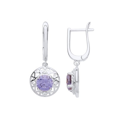 Silber Jewelco London Flieder CZ Moonlight Frost Ohrhänger