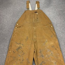 Dickies Dungarees Adult 42x30 Brown Overalls Bib Workwear Canvas Carpenter Men