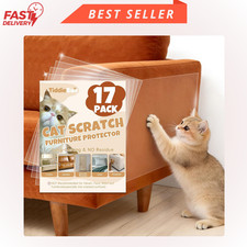 17Pack- anti Cat Scratch Furniture Protector, Clear Couch Protector from Cat Cla