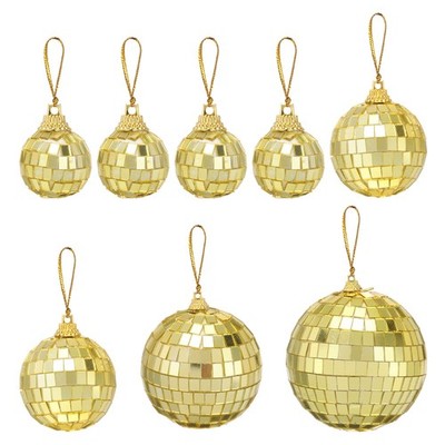 32Pcs Mirror Ball, 1, 2, 3, 4Inch Disco Balls with Hanging Ring for Party,Gold