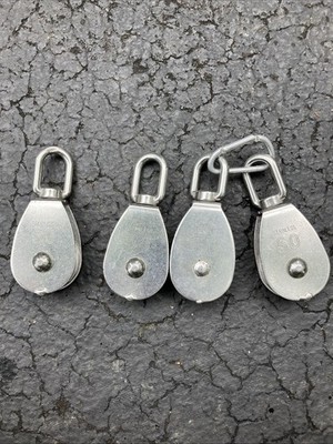 M50 Stainless Steel Single Pulley Block   Heavy Duty Swivel Pulley -Set Of 4