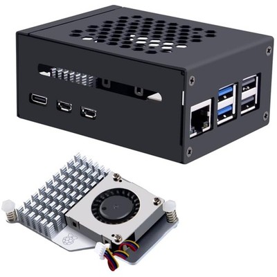 Raspberry Pi 5 Gehäuse mit Official Active Cooler, Support PCIe M.2 NVMe SSD ...