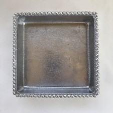 Mariposa Silver Beaded Rim Cocktail Napkin Holder Tray - NEW