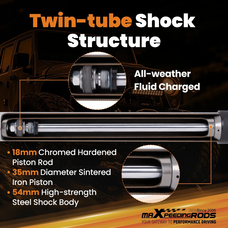 Dual Steering Stabilizer for Jeep Wrangler JK JKU 2007-2018 Fit 2-8'' Lifted - Image 2 of 4