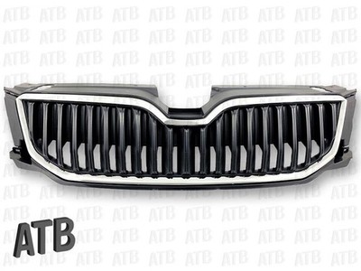 Kühlergrill Kühlergitter Schwarz Chromrahmen für SKODA OCTAVIA III 5E 2013-2017