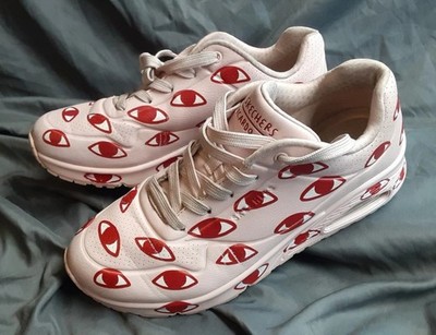 Skechers Women's Many Eyes Sneakers Size 9 Pink Red Ricardo Cavolo Shoes