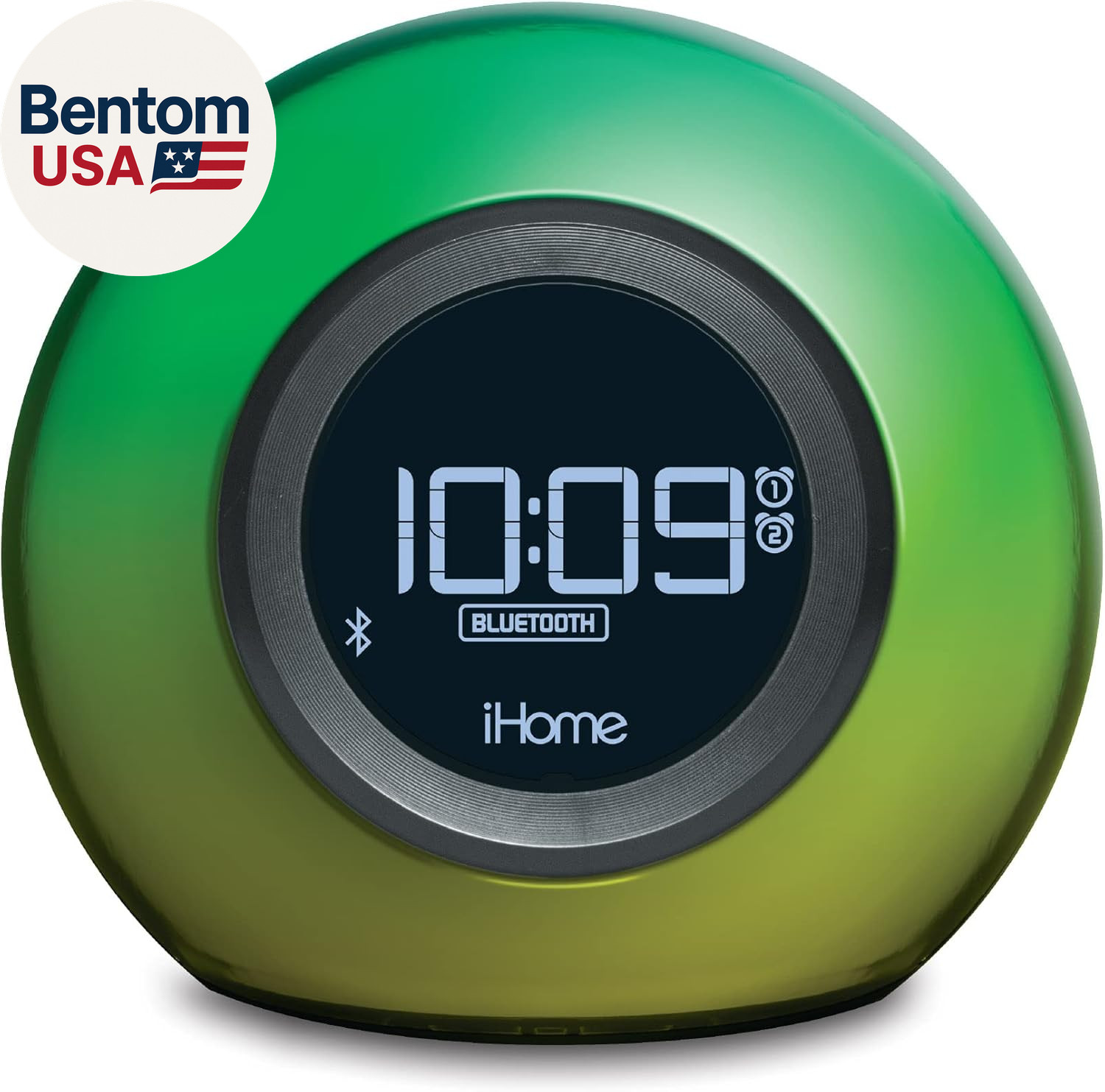 Alarm Clock Radio with Bluetooth Speaker and Color Changing Lamp, USB Charging,