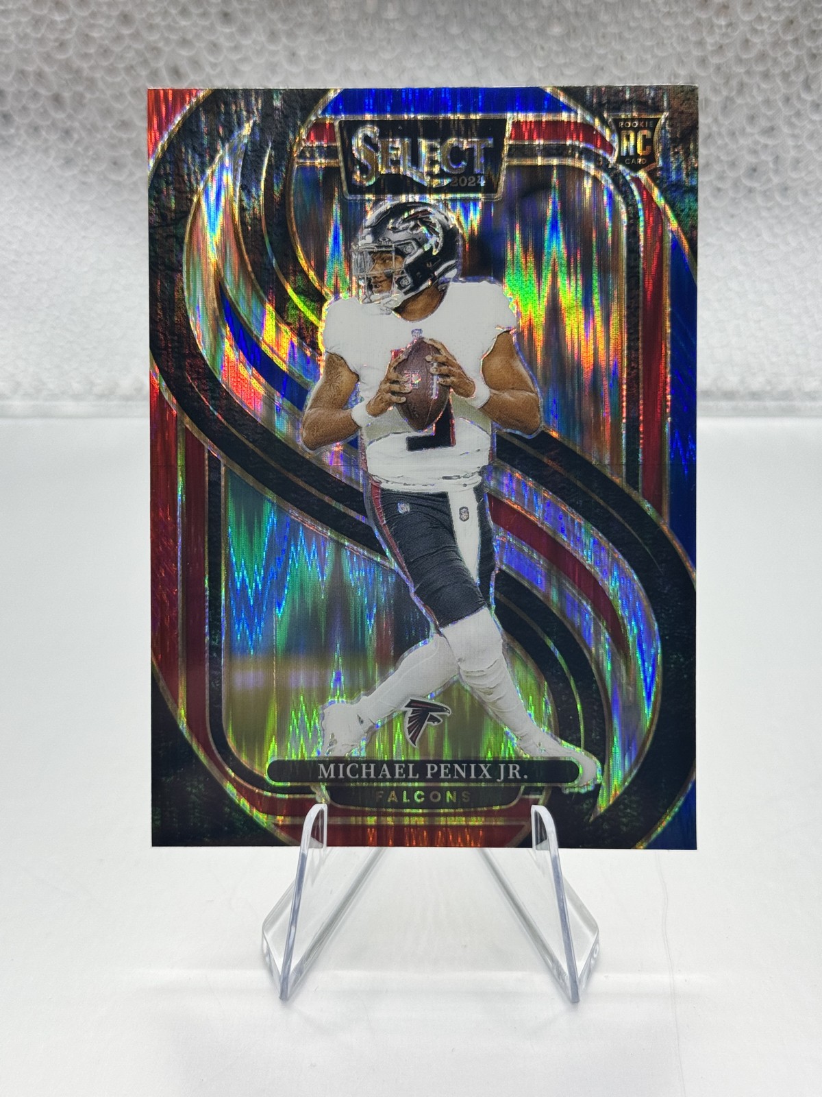 2024 Panini Select - Premier Level Michael Penix Jr. #110 Red & Blue Shock Prizm