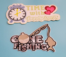 GONE FISHING OR TIME WITH GRANDPARENTS Title Scrapbook Page DIE CUT