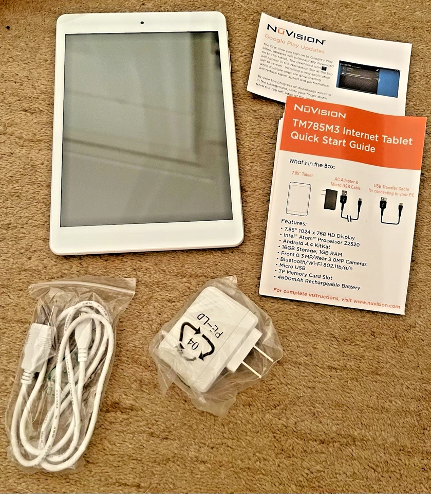 16 GB Android HD Tablet Intel 7.85" NuVision Gold & White TM785M3 - Image 3 of 4