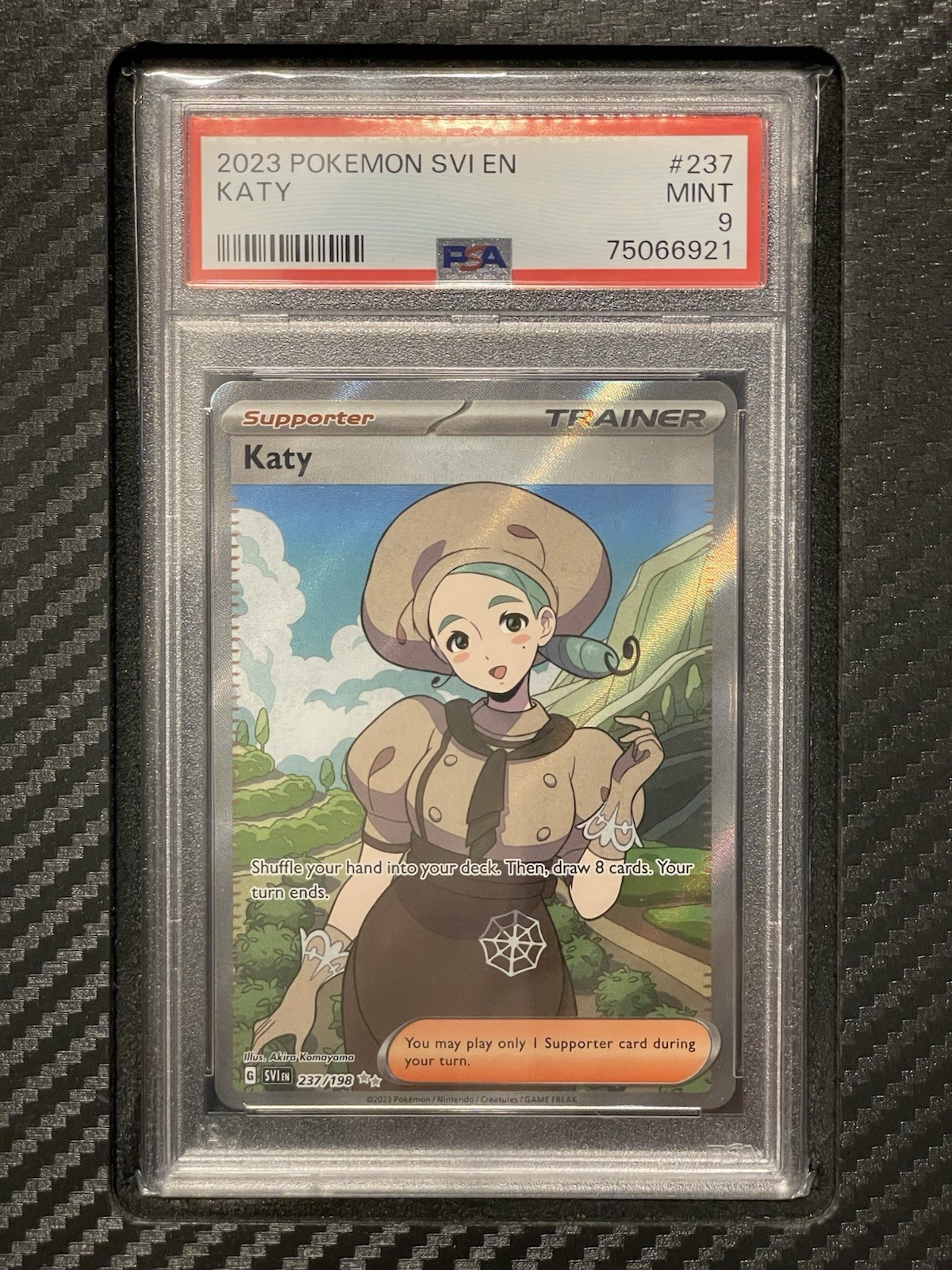 2023 PSA 9 Katy #237 Full Art Ultra Rare Pokémon TCG Scarlet & Violet Base Set