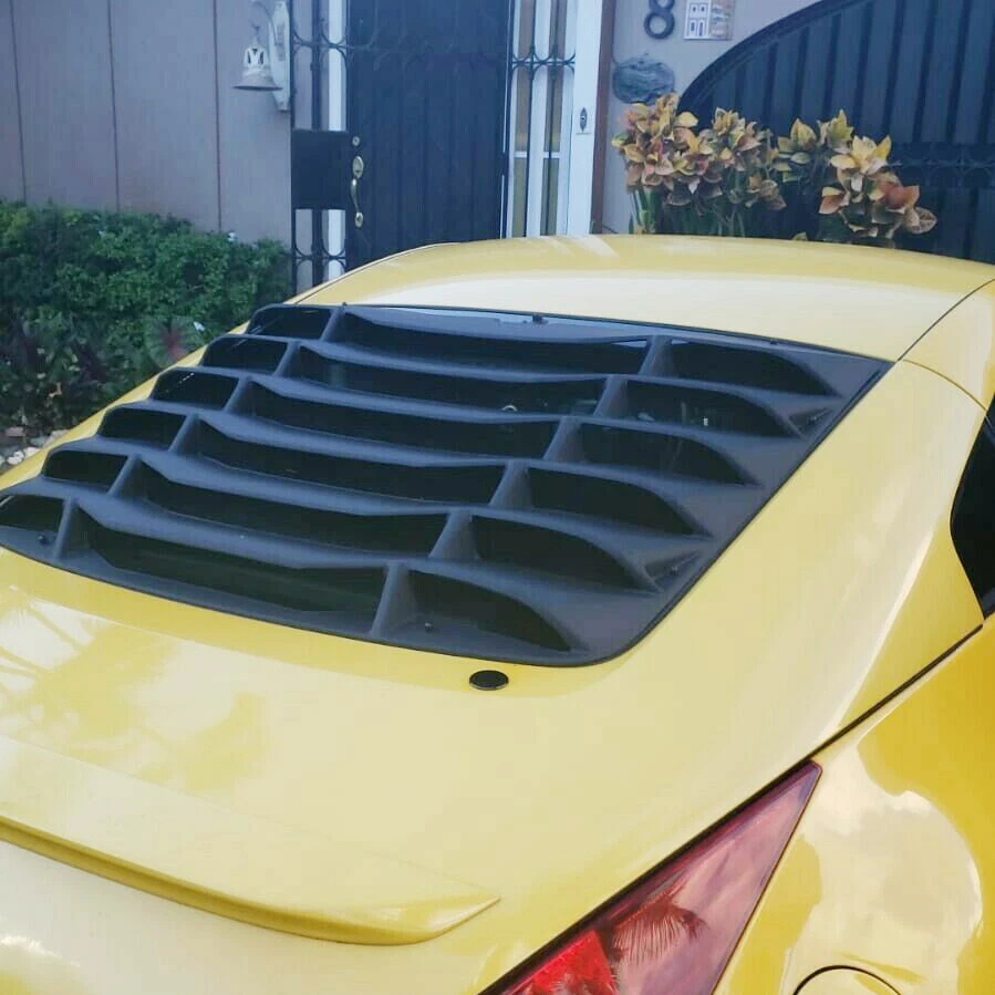 Fits For 03-08 Nissan 350Z Matte Black Rear Windshield Louvers Cover ABS Foto 4 de 4