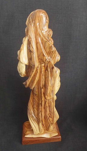 Virgin Mary with Baby Jesus statue Olivewood hand carved from holy land - Picture 4 of 7