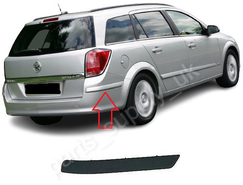 NEU FÜR OPEL VAUXHALL ASTRA H KOMBI 04-12 STOßSTANGE HINTEN ZIERLEISTE RECHTS O/S - Bild 1 von 3