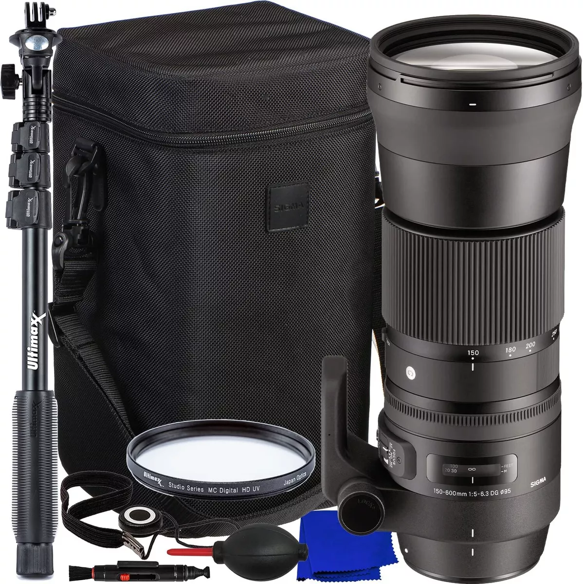 Sigma 150-600mm f/5-6.3 DG OS HSM Contemporary Lens Nikon F - 7PC Accessory  Kit